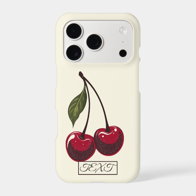 Name Under Cherries iPhone Case | Add Your Name (Back)
