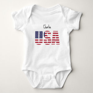 Name, USA, Adorable Newborn to 24mos Fine Jersey  Baby Bodysuit