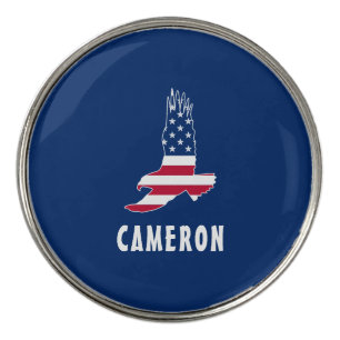 Name USA Flag American Eagle America 4th Of July Golf Ball Marker