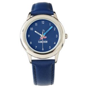 Name USA Flag American Eagle America 4th Of July Watch