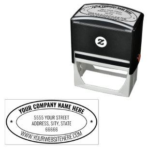 Name Website Return Address Oval Stamp Example