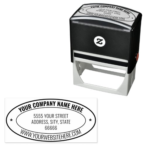 Name Website Return Address Oval Stamp Example