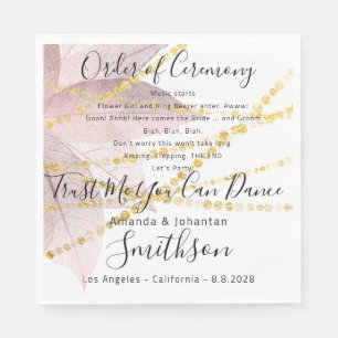 Name Wedding Program Rose Gold Funny Quotes Napkins