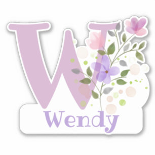 Name Wendy with the Letter W Sticker Cut-Out