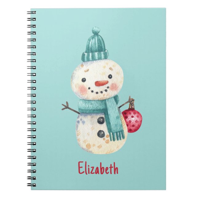 Name, Whimsical Snowman Winter Planner 6.5x 8.75 Notebook (Front)