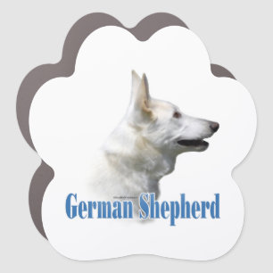 Name White German Shepherd Car Magnet