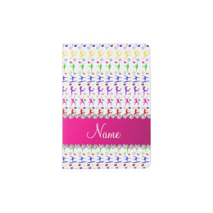 Name white pink rainbow gymnastics hearts stars passport holder