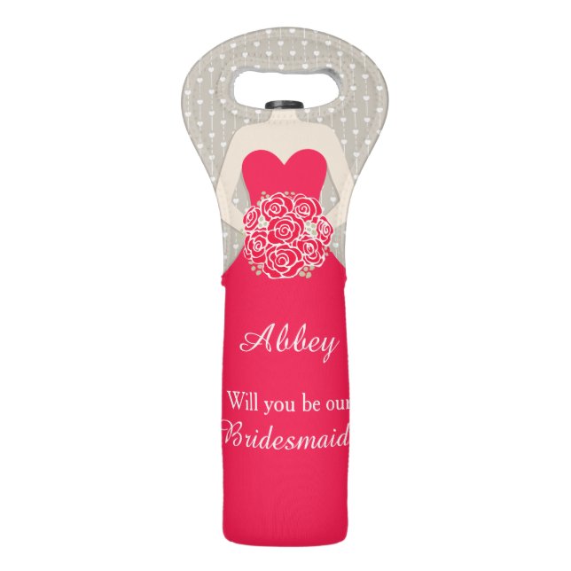 Name will you be our bridesmaid wine bag (Back)