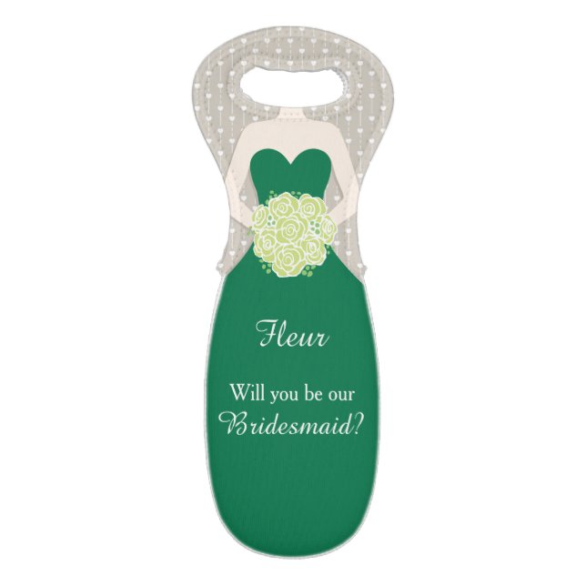 Name will you be our bridesmaid wine bag (Back Flat)