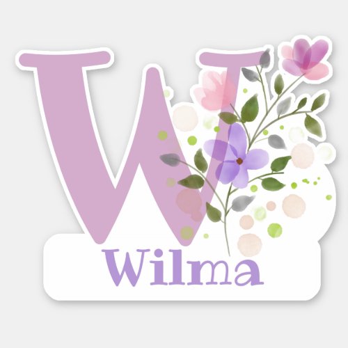 Name Wilma with the Letter W Sticker Cut_Out