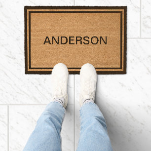 Name with Double Border Coir Fiber Doormat