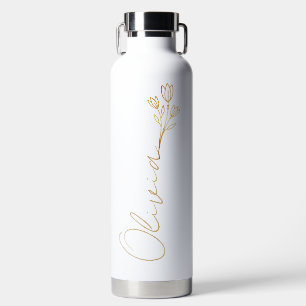 Name with Flower Water Bottle
