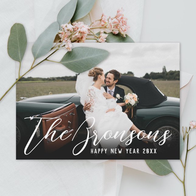 Name with Message Happy New Year Photo Holiday Card (Creator Uploaded)