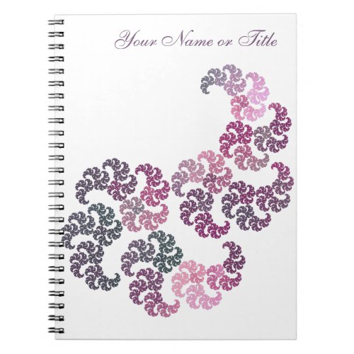 Name with Paisley_Like Pink  Purple Fractal Art Notebook