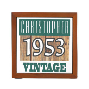Name with Year 1953 Vintage Desk Organizer
