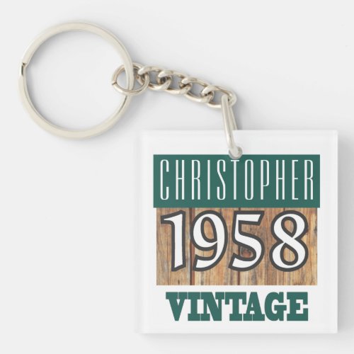 Name with Year 1958 Vintage Keychain