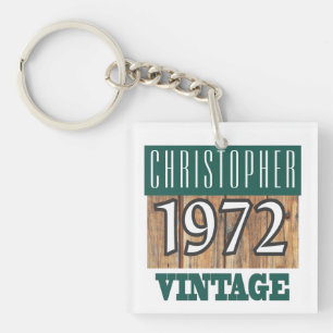 Name with Year 1972 Vintage Keychain