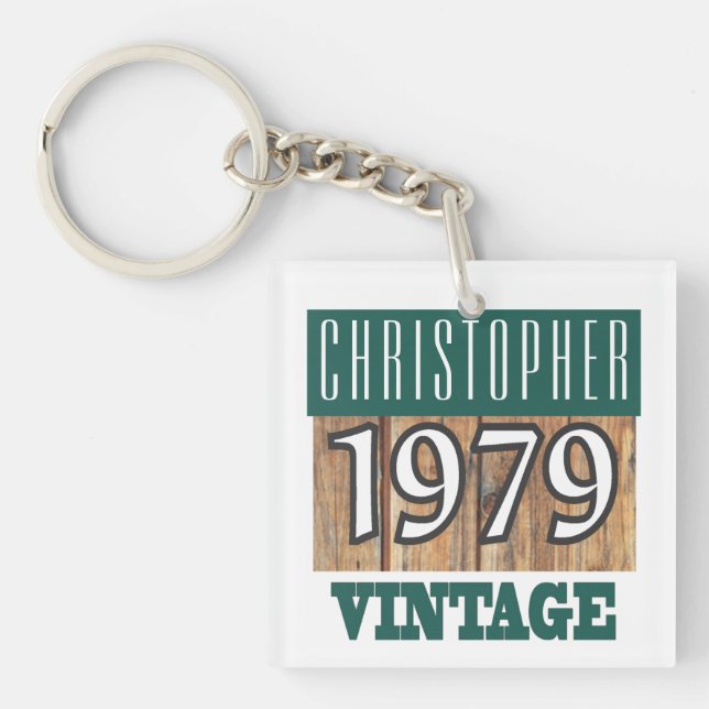 Name with Year 1979 Vintage Keychain (Front)