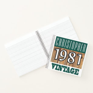 Name with Year 1981 Vintage Notebook