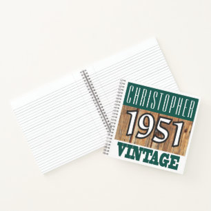 Name with Year Born 1951 Vintage Notebook
