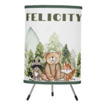 Name Woodland Animals Bear Mountains Trees Nursery Tripod Lamp