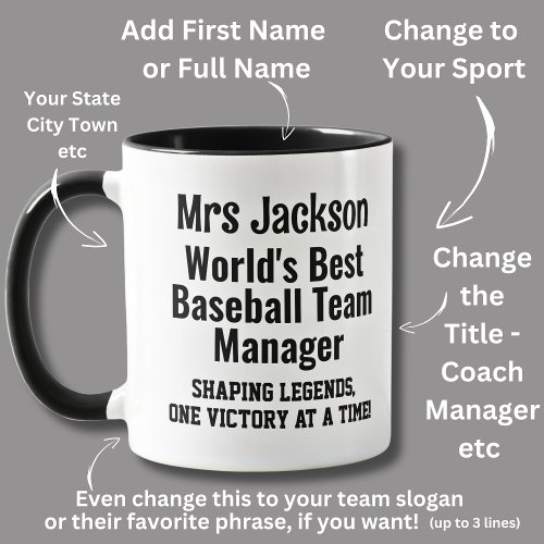 Name Worlds Best Baseball Team Manager _ Legends Mug