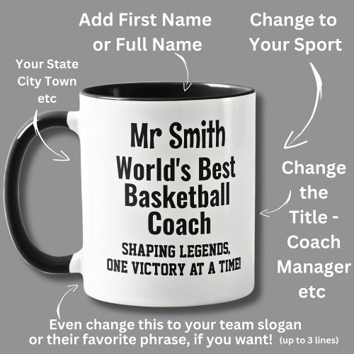 Name Worlds Best Basketball Coach  Mug