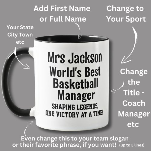 Name Worlds Best Basketball Team Manager  Mug