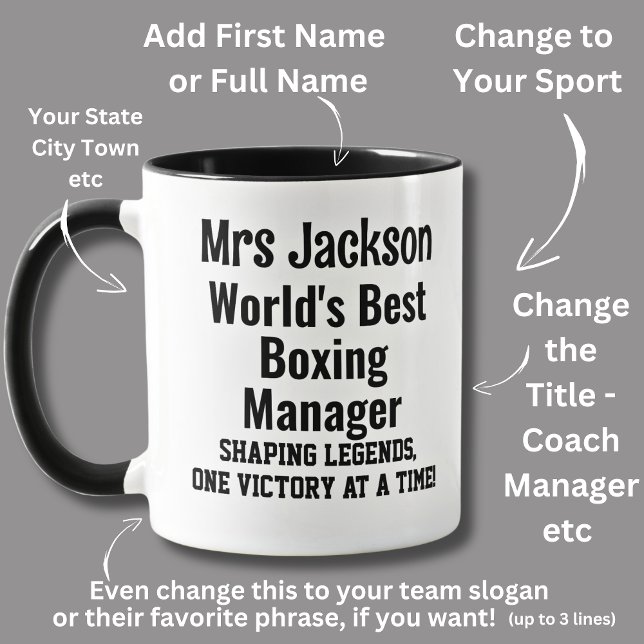Name, Worlds Best Boxing Team Manager  Mug (Creator Uploaded)
