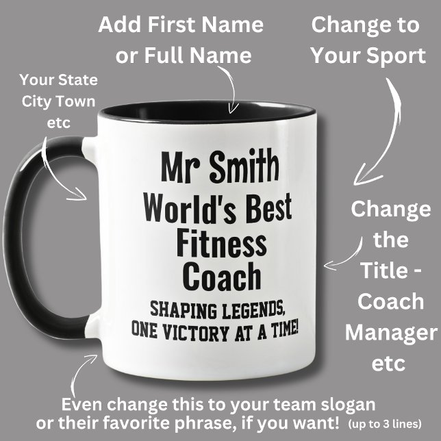 Name, Worlds Best Fitness Coach Mug (Creator Uploaded)