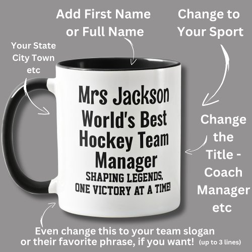 Name Worlds Best Hockey Team Manager  Mug