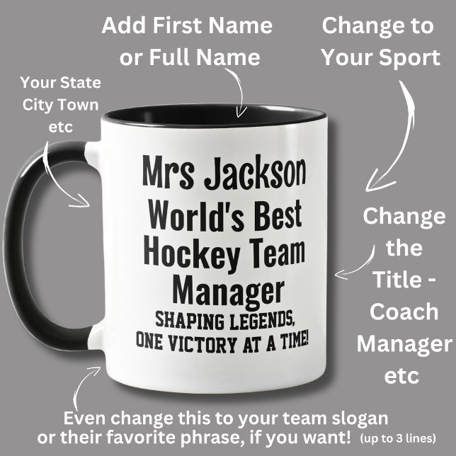 Name, Worlds Best Hockey Team Manager  Mug (Creator Uploaded)