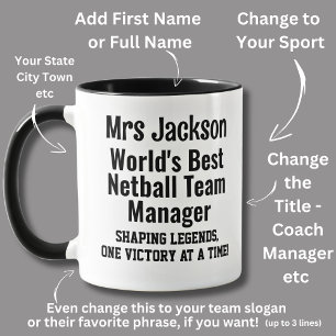 Name, Worlds Best Netball Team Manager Mug