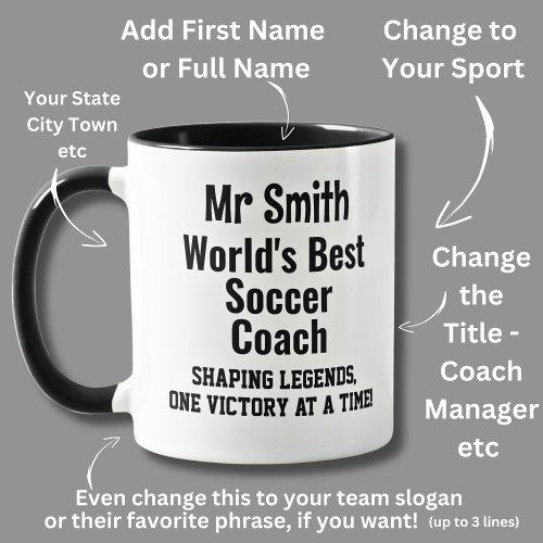 Name Worlds Best Soccer Coach  Mug