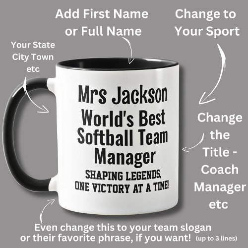 Name Worlds Best Softball Team Manager _ Legends Mug