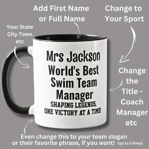 Name Worlds Best Swim Team Manager  Mug