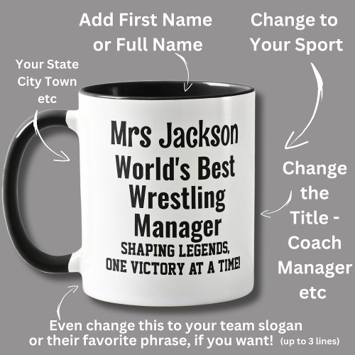 Name Worlds Best Wrestling Team Manager  Mug