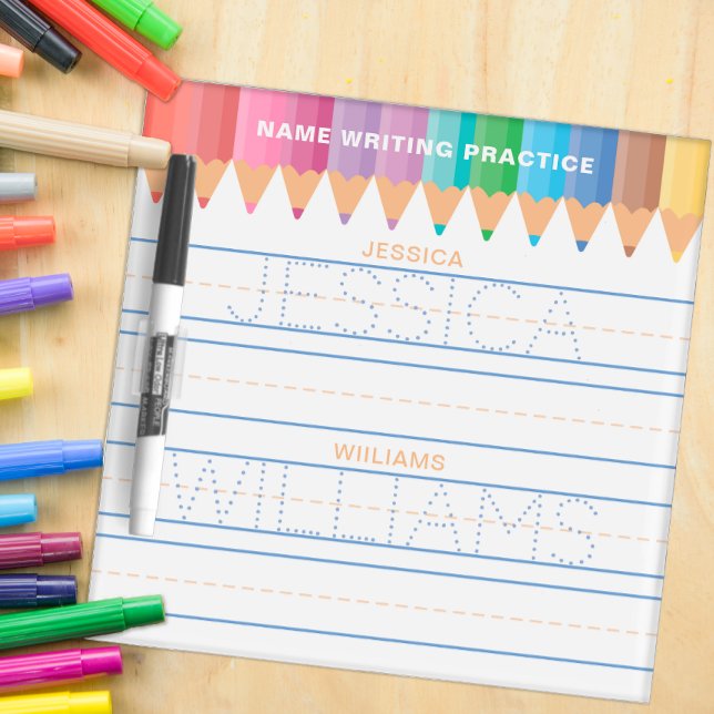Name Writing Practice Dry Erase Board (Teach your child how to write their 1st and last name)