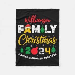 Name Year Matching Family Christmas Reunion T Shir Fleece Blanket