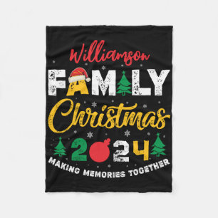 Name Year Matching Family Christmas Reunion T Shir Fleece Blanket