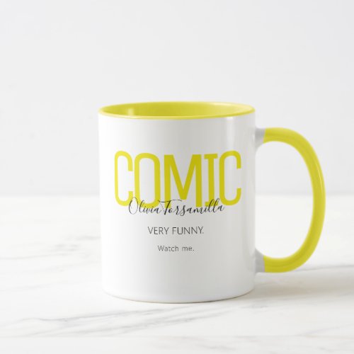 Name Yellow Black Comic Mug