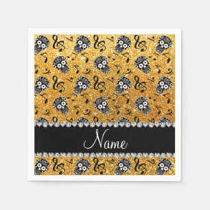 Name yellow glitter music notes sugar skulls napkins