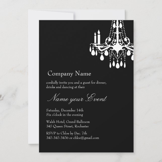 Name your Event Black Grand Ballroom Invitation (Front)