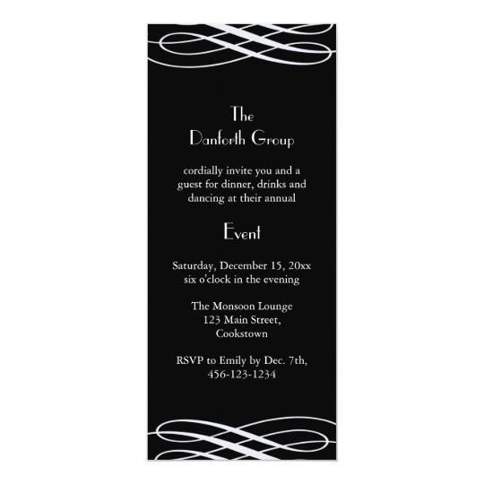 Name your Event Black with Ribbons Card Zazzle