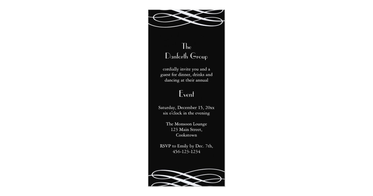 Name your Event Black with Ribbons Card Zazzle