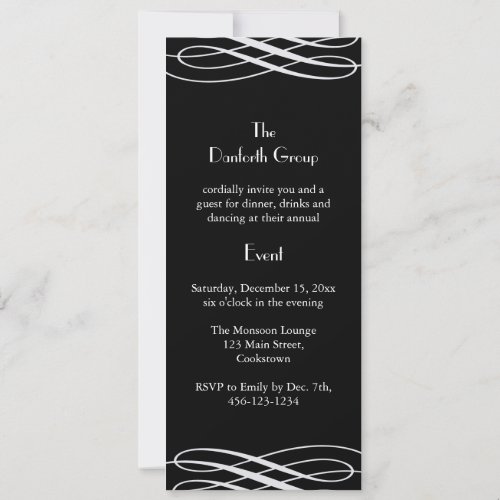 Name your Event Black with Ribbons Invitation