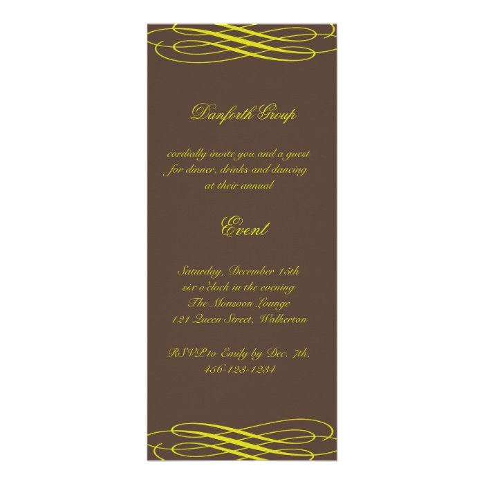 Name your Event Chocolate with Golden Ribbons Custom Announcements