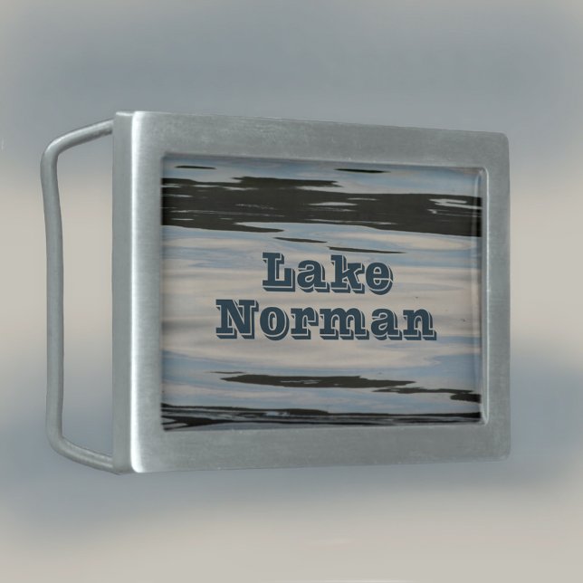 Name Your Favorite Lake Water Blue Beige Black Belt Buckle (Creator Uploaded)