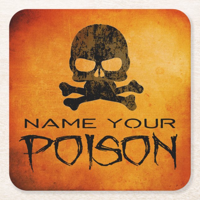 Name Your Poison Halloween paper coasters (Front)