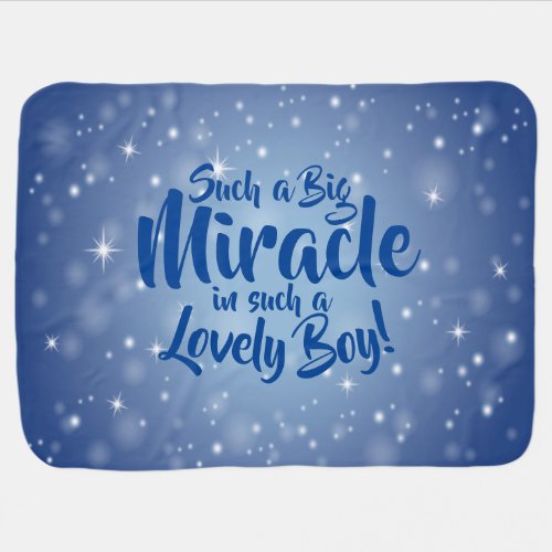 Name Your Text Big Miracle in Lovely Boy Baby Baby Blanket